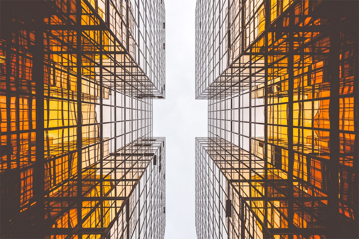 Upshot View Of Glass Buildings