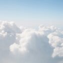 Big white clouds in a blue sky - the future of erp