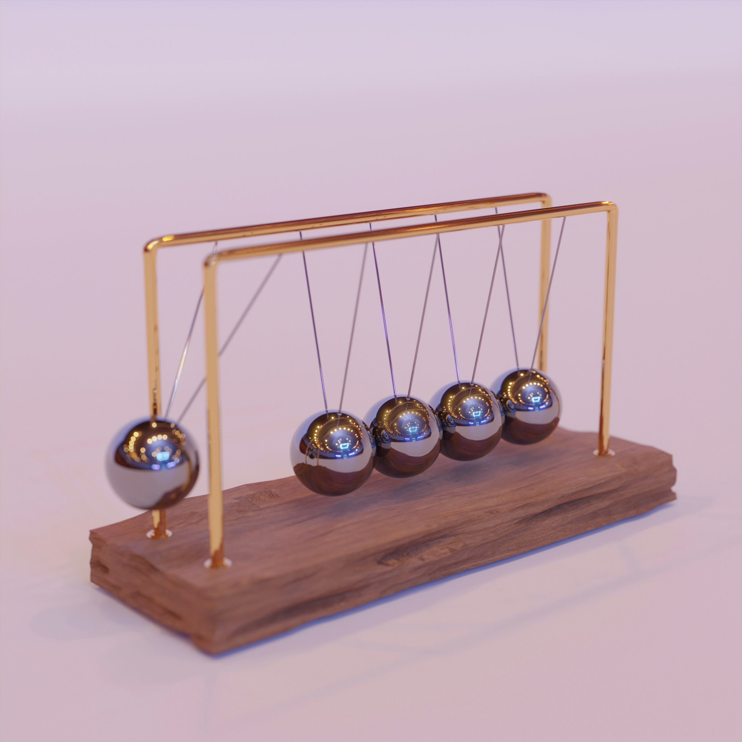 Newtons cradle on a pink background - RFP Process